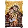 Cadre en bois a suspendre ou a poser H. 11 x 7 cm avec image collee, plusieurs saints.