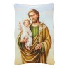 Cadre en bois a suspendre ou a poser H. 11 x 7 cm avec image collee, plusieurs saints.