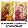 Cadre en bois a suspendre ou a poser H. 11 x 7 cm avec image collee, plusieurs saints.