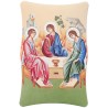 Cadre en bois a suspendre ou a poser H. 11 x 7 cm avec image collee, plusieurs saints.