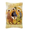 Cadre en bois a suspendre ou a poser H. 11 x 7 cm avec image collee, plusieurs saints.