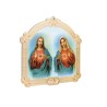 Cadre en bois a suspendre avec liseret dore H. 14 x 10,5 cm  image collee, plusieurs saints.