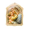 Cadre en bois a suspendre avec liseret dore H. 14 x 10,5 cm  image collee, plusieurs saints.