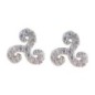 Boucle d oreille triskel en argent 925 Rhodie avec zirconium (1.4g). Livree en boite.