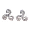 Boucle d oreille triskel en argent 925 Rhodie avec zirconium (1.4g). Livree en boite.