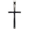 Croix de cou baton fine en argent 925 °/°° Rhodie H. 3 cm (1,22 g). Livree en boite