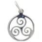 Pendentif triskel encercle 1,5 cm en argent 925 °/°° Rhodie (0.6 g). Livre en boite.