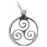 Pendentif triskel encercle 1,5 cm en argent 925 °/°° Rhodie (0.6 g). Livre en boite.