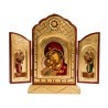 Icone triptyque en bois serigraphiee a suspendre ou a poser H.24x18 cm, plusieurs modeles.