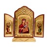Icone triptyque en bois serigraphiee a suspendre ou a poser H.24x18 cm, plusieurs modeles.