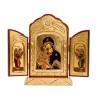 Icone triptyque en bois serigraphiee a suspendre ou a poser H.24x18 cm, plusieurs modeles.