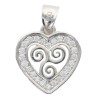 Pendentif coeur avec triskel 1,5 cm en argent 925 °/°° Rhodié avec zirconium (1.2 g). Livré en boîte.