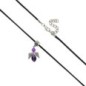 Pendentif ange en verre H. 2.5 cm, avec cordon noir reglable 45 cm. LOT DE 5 ASSORTIS.