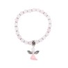 Bracelet sur elastique en pierre naturelle Ø 5 mm avec petit ange.