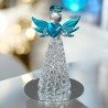 Boite présentoir de 36 anges en verre. 6 séries de 6 assorties. H. 8 cm.