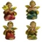 Assortiment d'anges assis en résine de différentes couleurs, H. 5 cm. LOT DE 4 ANGES