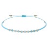 Bracelet dizainier sur corde réglable. Existe avec différentes pierres, Ø 3 mm.