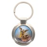 Porte-clés en métal couleur argenté de forme ronde Ø 3.8 cm. Livré en boite cadeaux. Existe avec différents Saints.