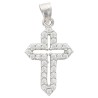 Croix ajouree en argent 925 °/°° avec zirconium H. 1,5 cm (0,90 g). Livree en boite