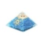 Pyramide Orgonite avec symbole metatron, L. 6 cm. Plusieurs pierres.