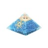 Pyramide Orgonite avec symbole metatron, L. 6 cm. Plusieurs pierres.