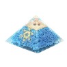 Pyramide Orgonite avec symbole metatron, L. 8 cm. Plusieurs pierres.