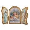 Triptyque religieux avec dorure à chaud – Format 9 x 13 cm, plusieurs saints.