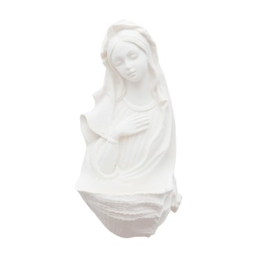 Benitier blanc de la Vierge a suspendre H. 16 cm.