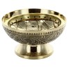 Brûle-encens en laiton ciselé avec grille, H 12 cm, Ø 9,5 cm. Livré en boîte individuelle.