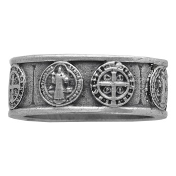 Bague en metal de Saint Benoit livre dans une pochette individuelle. Existe en differentes tailles