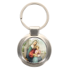 Porte-clés en métal couleur argenté de forme ronde Ø 3.8 cm. Livré en boite cadeaux. Existe avec différents Saints.