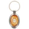 Porte-clés en métal de couleur argenté de forme ovale H. 4.3 cm. Livré en boite cadeaux. Existe avec différents Saints.