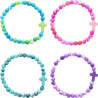 Bracelet sur élastique en pierre de turquoise synthétique existe de différentes couleurs marbrés Ø 7 mm.