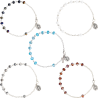Bracelet sur chaine grains rond en cristal Ø 4 mm avec médaille de la Vierge Miraculeuse. Existe en différentes couleurs.
