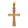 Croix de cou en acier inoxydable de couleur dor-eacute-e en relief- H 1-90 cm-