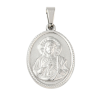 Médaille en acier inoxydable de couleur argenté, H. 2.1 cm. Existe avec différents Saints.