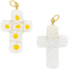 Pendentif croix en veritable verre de Murano H. 3 cm. Livre en boite.