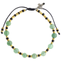 Bracelet dizainier réglable sur corde, grains en pierre 6 mm, croix en métal. Disponible en différentes pierres.