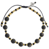 Bracelet dizainier réglable sur corde, grains en pierre 6 mm, croix en métal. Disponible en différentes pierres.