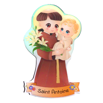 Magnet enfantin en resine souple , H. 8 cm. Plusieurs saints.