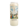 Bougie de neuvaine durée 9 jours 100% végétal avec autocollant classique et prière, hauteur 18 cm Ø 6,5 cm.