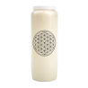 Bougie de neuvaine durée 9 jours 100% végétal avec autocollant classique et prière, hauteur 18 cm Ø 6,5 cm.