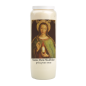 Bougie de neuvaine durée 9 jours 100% végétal avec autocollant classique et prière, hauteur 18 cm Ø 6,5 cm.