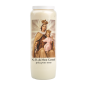 Bougie de neuvaine durée 9 jours 100% végétal avec autocollant classique et prière, hauteur 18 cm Ø 6,5 cm.
