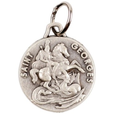 Médaille moulée ou frappée en métal couleur argentée Ø 1.5 cm. Plusieurs saints.