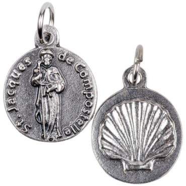 Médaille moulée ou frappée en métal couleur argentée Ø 1.5 cm. Plusieurs saints.