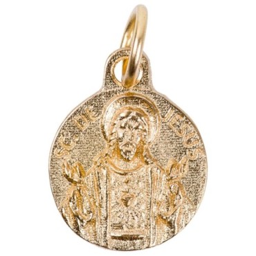 Médaille moulée en métal couleur dorée Ø 1.2 cm, Plusieurs Saints.