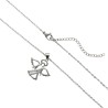 Collier avec chaine L.45 cm réglable jusqu'à 50cm avec ange strass H.2 cm en acier inoxydable argenté, livrée en pochette