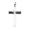 (12847) Croix de cou striee en argent 925 °/°° H. 2,5 cm (2.10 g). Livree en boite