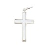 Croix de cou en argent 925 (3,45 g) et nacre – H. 2,2 cm. Livrée en boîte.